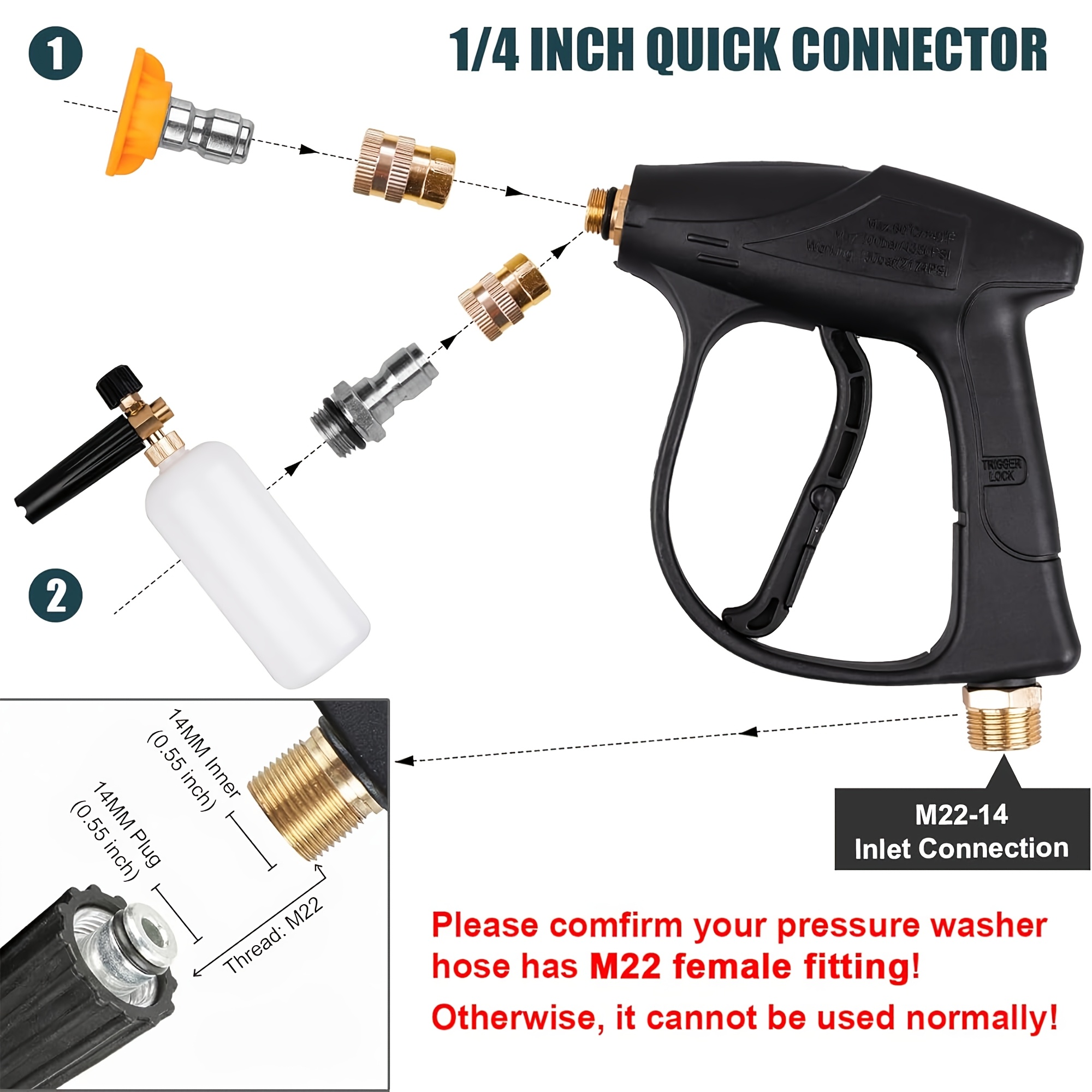 High Pressure Washer Short Gun - đánh giá và giá Pressure Washer Foam Gun