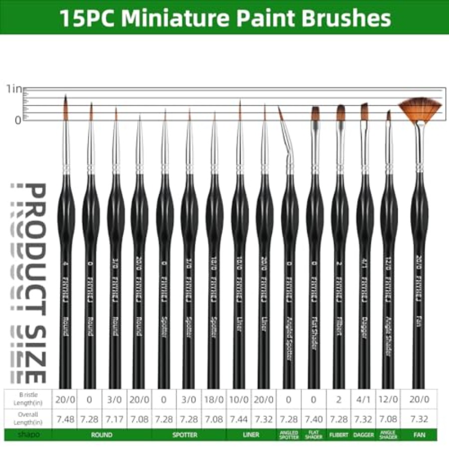 Detail Paint Brushes Set, 15PC - đánh giá và giá Detailing Brush Set