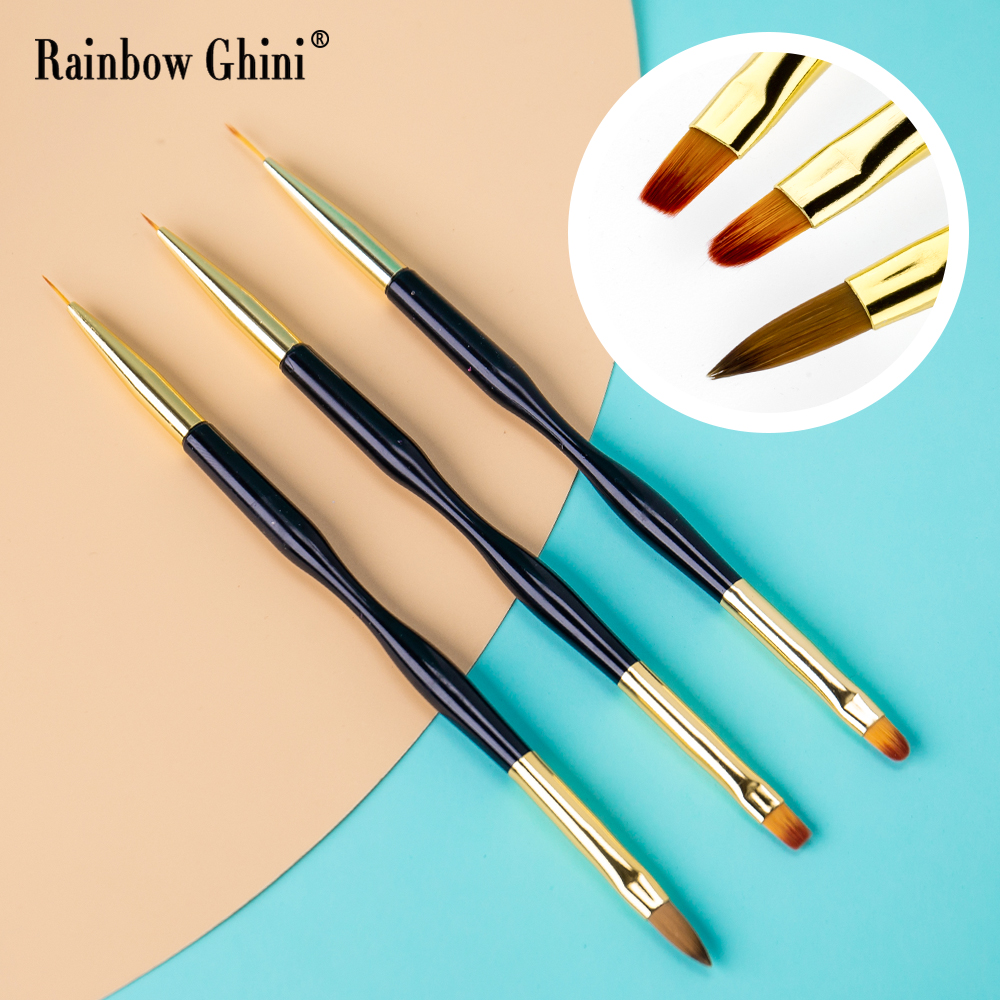 Rainbow Ghini 3Pcs/Set Dual He - đánh giá và giá Detailing Brush Set