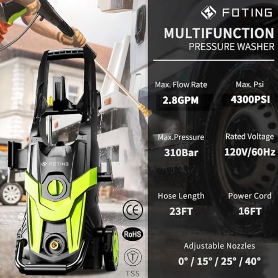 Power waher 4300PSI with 4 Qui - đánh giá và giá Foam Cannon Car Wash