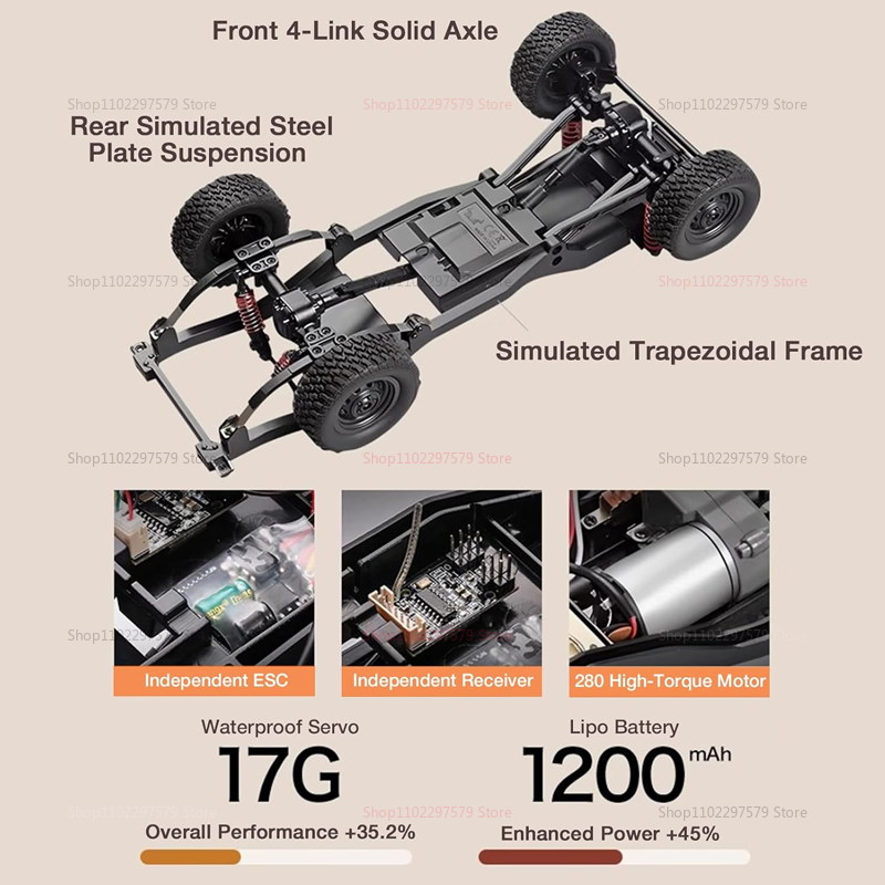 MN82T 1:12 2.4G RC Crawler Hoi - đánh giá và giá Dirt Brush Interior