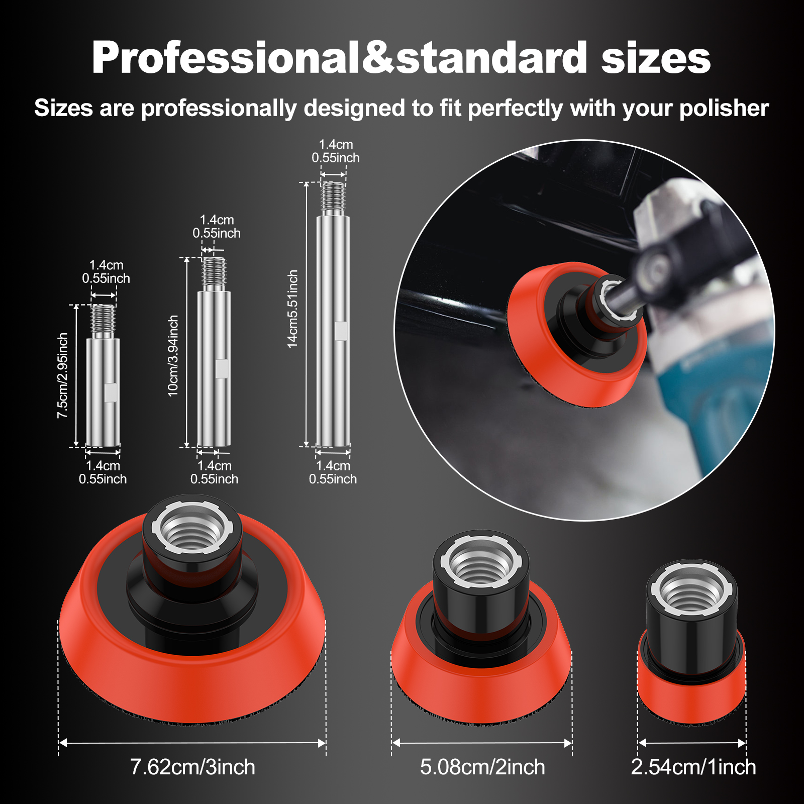 M14 Thread Polisher Extension  - đánh giá và giá Polish Pad Set Buffer