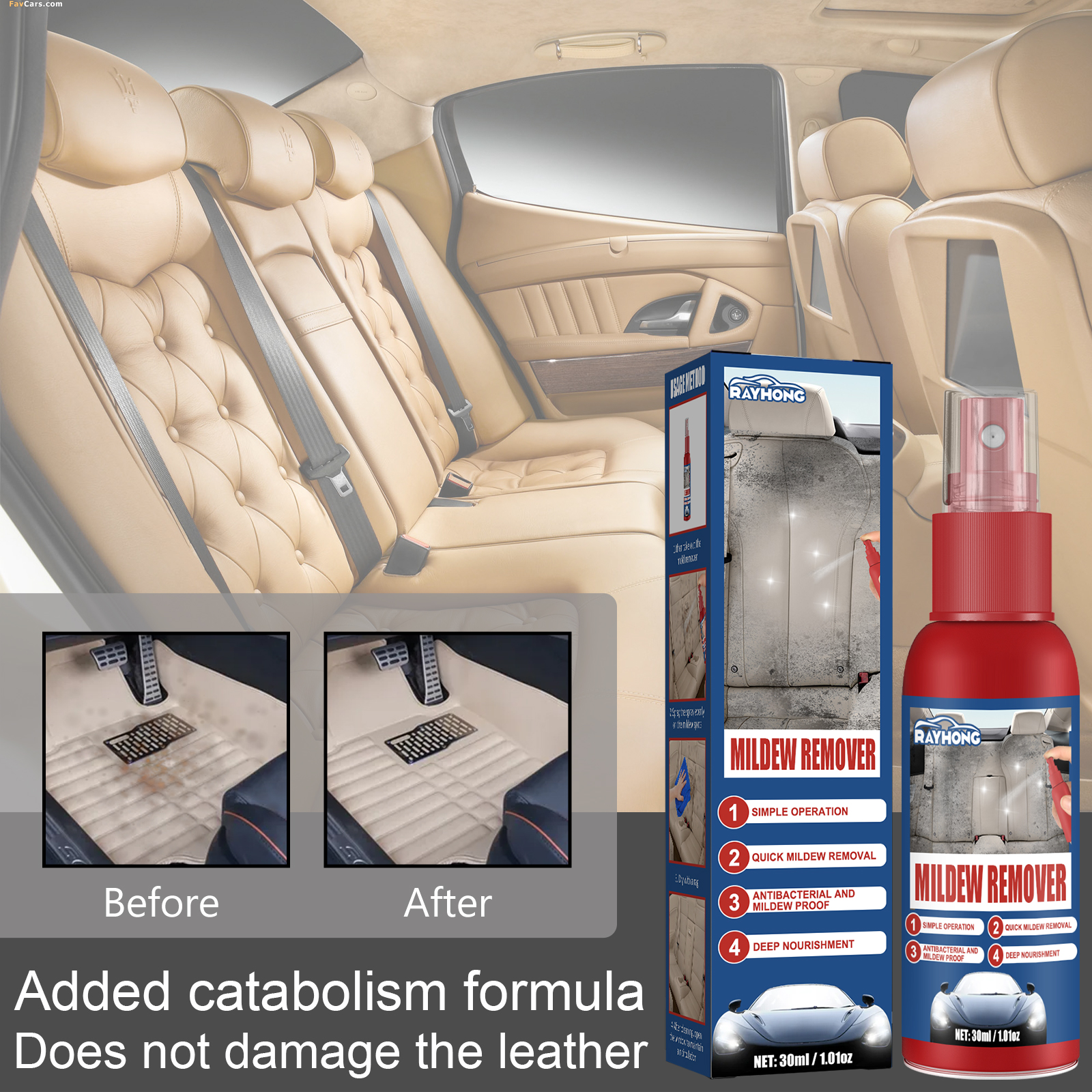Car Mildew Remover Spray Multi - đánh giá và giá Leather Cleaner Interior